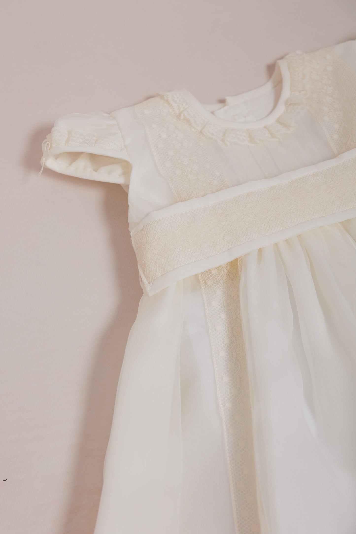 Traditional Christening Gown with Sash and Bonnet
