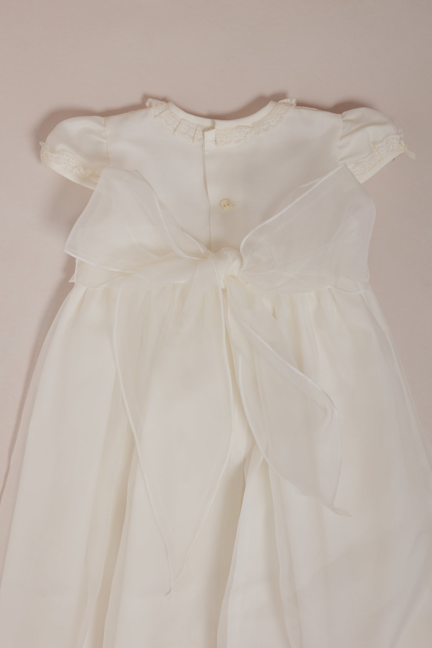 Traditional Christening Gown with Sash and Bonnet