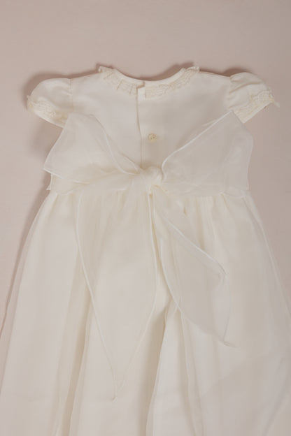 Traditional Christening Gown with Sash and Bonnet
