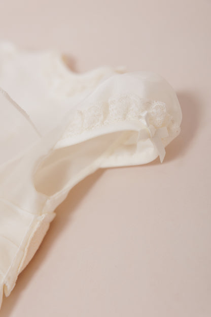 Traditional Christening Gown with Sash and Bonnet