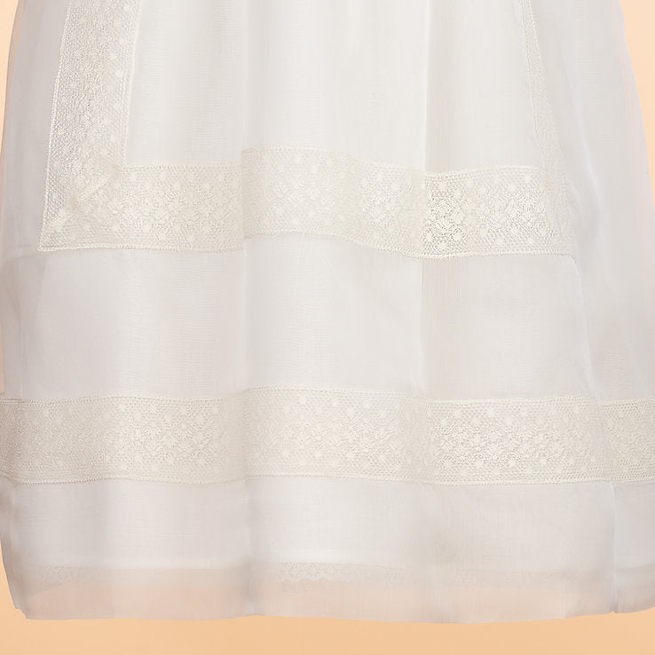 Traditional Christening Gown with Sash and Bonnet