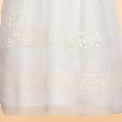 Traditional Christening Gown with Sash and Bonnet