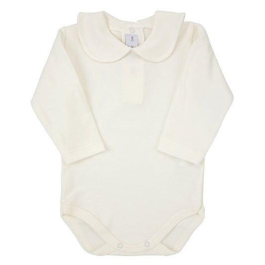 Peter Pan collar bodysuit beige